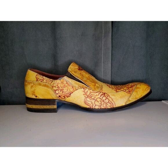 Jo Ghost Italian Yellow Crocodile Leather Loafers Vero Cuoio Shoes EU45 US 12.5 - Picture 7 of 16